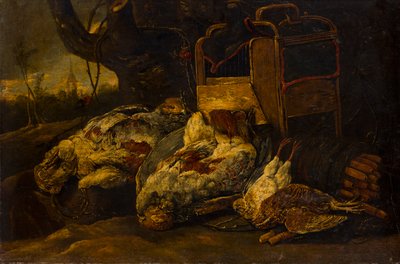 Still Life with Dead Birds, a Cage, and a Net by Jan Fyt